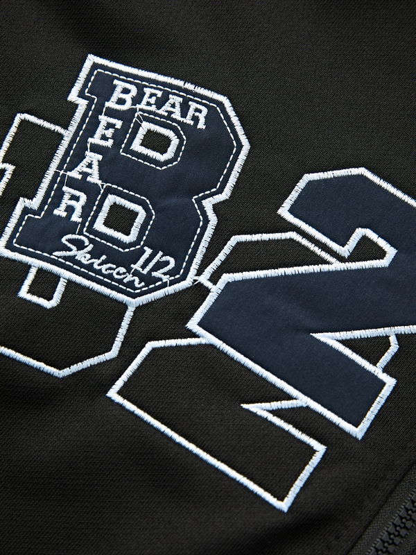 Sudadera extragrande con capucha y estampado de colores en contraste para hombre-2