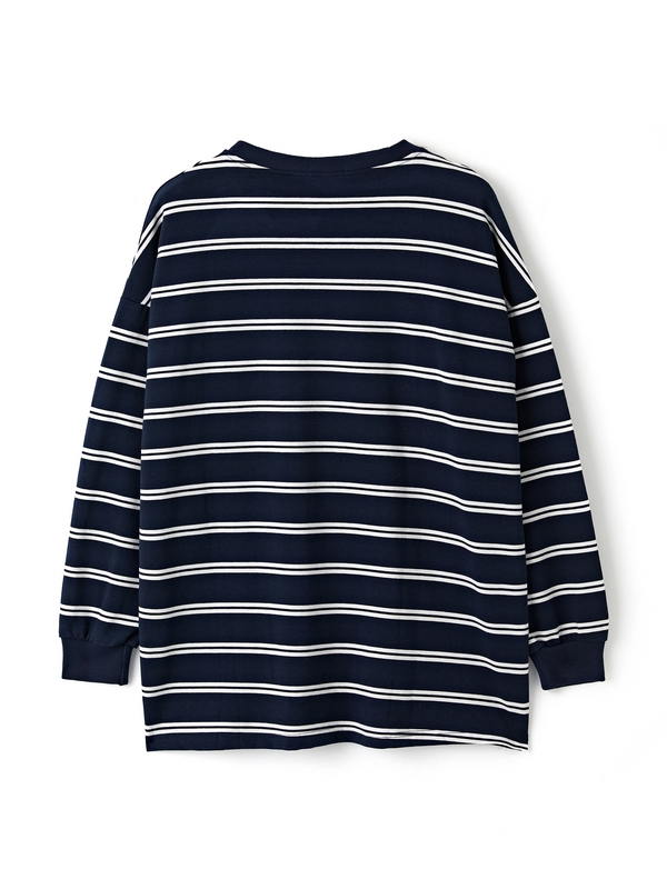 Camiseta de manga larga con estampado de rayas para hombre-3