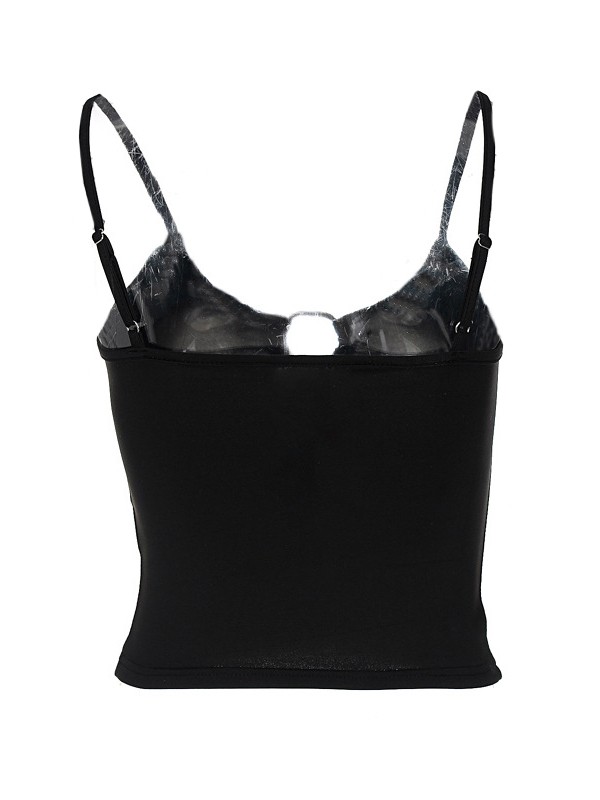 Top corto con cuello halter y tirantes con hebilla-2