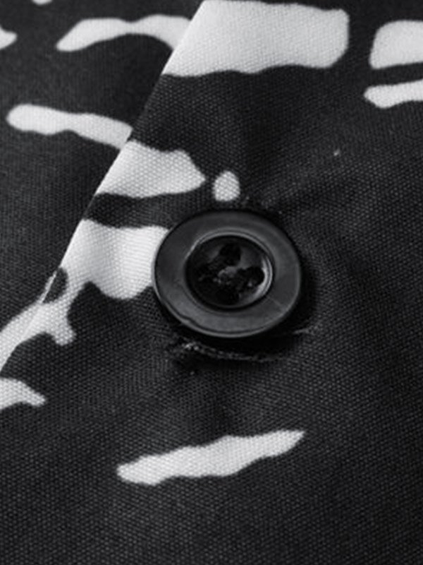 Camisa con botones y estampado de grafiti de dibujos animados para hombre-3