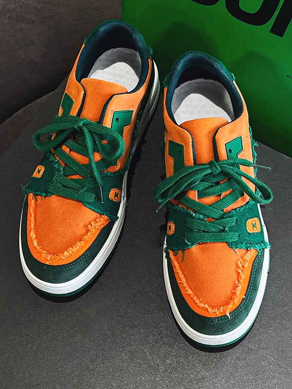 Zapatillas deportivas de hombre con panel en contraste y borde sin rematar-3